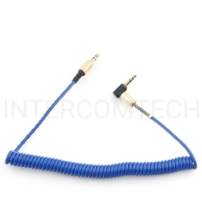Кабель аудио 90˚ спиральный Cablexpert CCAB-02-35MMLC-1.8MU. 3.5 джек (M)/3.5 джек (M), синий, 1.8м, блистер
