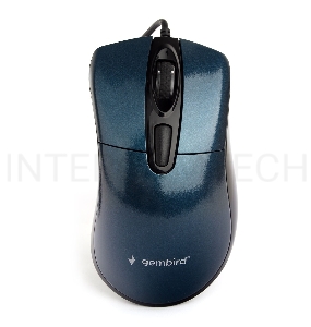 Мышь Gembird MOP-415-B, USB, синий, 3кн.+колесо-кнопка, 2400DPI кабель 1.4м