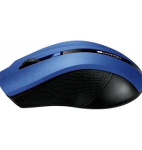 Мышь беспроводная CANYON CNE-CMSW05BL, 2.4Ghz wireless Optical  Mouse with 4 buttons, DPI 800/1200/1600, голубой