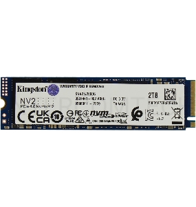 Накопитель SSD Kingston 2Tb NV2, M.2(22x80mm), NVMe, PCIe 4.0 x4, 3D TLC, R/W 3500/2800MB/s, TBW 640, DWPD 0.3 (3 года)