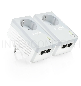 Сетевой адаптер TP-Link TL-PA4020PKIT Сетевое оборудование / PowerLine /  Ethernet adapter / TP-Link / TL-PA4020PKIT / 500Mbps, 2 Ethernet порта, розетка, 2 шт в упаковке, 100Mbps Fast Ethernet, HomePlug AV