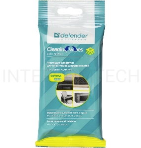 Чистящие салфетки Defender ECO для пластик.поверхностей, (не применять для ЖК- экранов!) /мягкая упаковка/ 20 шт /Россия