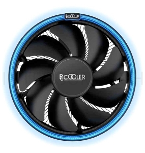 Кулер PCCooler E126M B S775/115X/AM2/2+/AM3/3+/AM4/FM1/FM2/2+ (48 шт/кор, TDP 92W, вент-р 120мм с PWM, Blue LED FAN, 1000-1800RPM, 26.5dBa) Retail Color Box