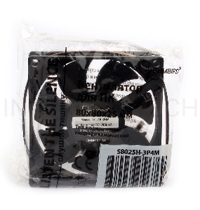 Вентилятор Gembird, 80x80x25, тихий, 3 pin/4pin Molex, провод 30 см