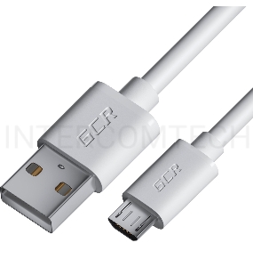 Кабель GCR 0.3m MicroUSB, белый, быстрая зарядка, 28/24 AWG, GCR-53361