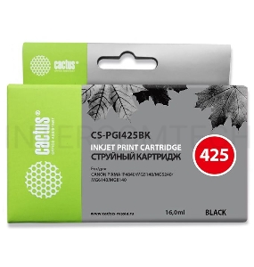 Картридж струйный Cactus CS-PGI425BK черный для Canon Pixma iP4840; MG5140/5240/6140 (16ml)