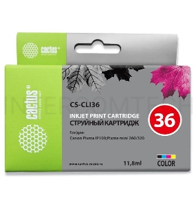 Картридж струйный Cactus CS-CLI36 цветной для Canon Pixma 260 (11,8ml)