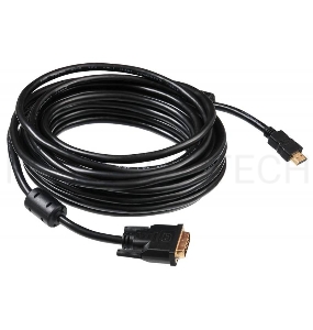 Кабель Buro HDMI-19M-DVI-D-10m 24M/19M 10м позол/ферритовые кольца