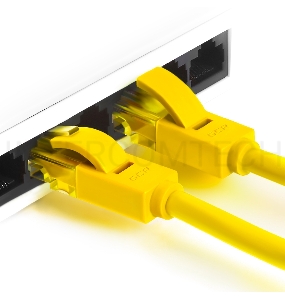 Патч-корд Greenconnect Патч-корд UTP прямой 15 m AWG24 кат.5е,  RJ45,  медь, литой (Желтый), пластик пакет (GCR-LNC02-15.0m)