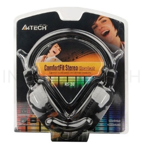 Наушники A4Tech HS-30, Black {Гарнитура, накладные, 20-20000Гц,32 Ом, 102дБ, микр фиксирован,  кабель 2м, 2 x mini jack 3.5 mm}