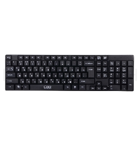 Клавиатура CBR KB 110 Black USB, Клавиатура офисн.,поверхность под карбон, переключение языка 1 кнопкой (софт)