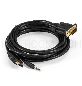 Кабель-переходник HDMI-VGA ExeGate EX-HDMIM-VGAM-3.5JackS-3.0 (19M/15M+3.5mm Jack M, 3м) Преобразователь цифрового HDMI сигнала в VGA видео и стерео-аудио