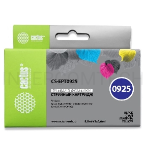 Картридж струйный Cactus CS-EPT0925 многоцветный для Epson Stylus C91/CX4300/T26 Комплект из четырех картриджей