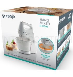 Миксер Gorenje M450WS, 450Вт, 5 скоростей, белый