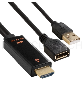 Конвертер HDMI-DisplayPort ExeGate EX-A-HDMIM-DPFU2-0.15 (19M/U2AM+20F, с питанием USB2.0)
