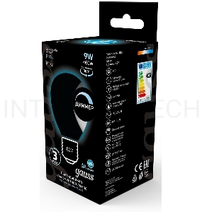 Лампа светодиодная Gauss Filament 105202209-D 9Вт цок.:E27 шар 220B 4100K св.свеч.бел.ней. (упак.:10шт)