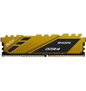 Память Netac 16Gb DDR4 3200Mhz DIMM PC25600, Shadow NTSDD4P32SP-16Y   C16 Yellow, с радиатором
