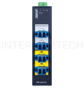 Коммутатор PLANET IFB-244-SLC Industrial 2-channel Optical Fiber Bypass Switch w/ 4x LC Single mode (-40~75 C, dual 9~48V DC/24V AC)