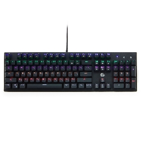 Клавиатура механ Gembird KB-G550L, USB, черн, переключатели Outemu Blue, 104 клавиши, подсветка 6 цветов 20 режимов, FN, кабель тканевый 1.8м
