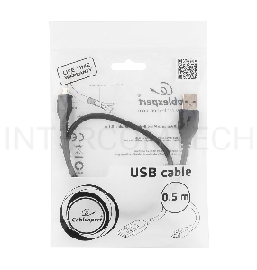 Кабель Gembird/Cablexpert CCP-mUSB2-AMBM-0.5M Кабель USB 2.0 Pro , AM/microBM 5P, 0.5м, экран, черный, пакет 