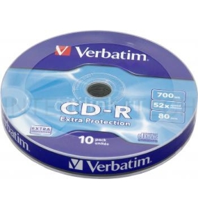 Диск CD-R Verbatim 700Mb 52x Cake Box (10шт) (43725)