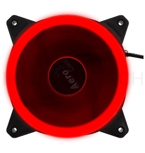 Вентилятор Aerocool REV Red , 120x120x25мм, цвет светодиодов : красный, подсветка в виде двойного кольца, 3+4-Pin, 1200 об/мин, 41,3 CFM, 15,1 дБА