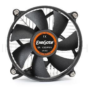 Кулер ExeGate EX286141RUS EK-11508.PWM (Al, LGA1150/1151/1155/1156/1200, TDP 75W, Fan 90mm, PWM, 1200-2600RPM, Hydro bearing, 4pin, 11-24db, 285г, с термопастой, на винтах, Retail color box)