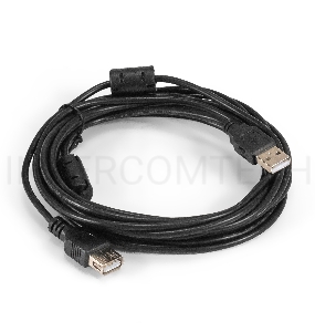 Удлинитель USB 2.0 ExeGate EX-CCF-USB2-AMAF-4.5F (Am/Af, позолоченные контакты, ферритовые кольца, 4,5м)