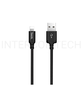 Кабель USB 2.0 hoco X14, AM/Lightning M, черный, 1м