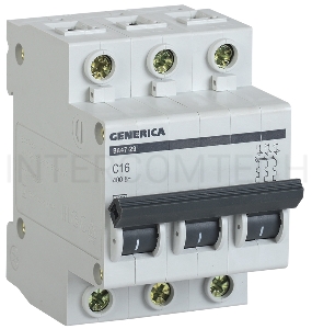 Выключатель автоматический  Iek MVA25-3-040-C  ВА47-29 3Р 40А 4,5кА х-ка С GENERICA