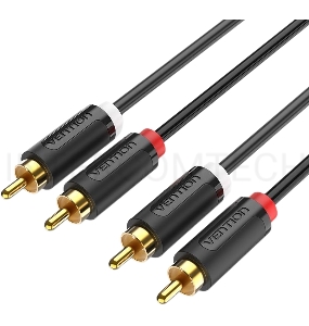 Кабель Vention аудио 2RCA M/2RCA M - 3м Чёрный