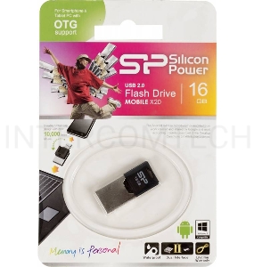 Флеш Диск Silicon Power 16Gb Mobile X20 USB2.0 серебристый