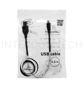 Кабель Gembird CCP-USB2-AM5P-1 USB 2.0 кабель PRO для соед. 0,3м AM/miniBM  позол.конт., черный 