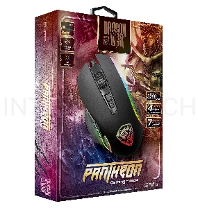 Мышь Qumo Pantheon M50, проводная, оптическая, 7 кнопок, подсветка RGB, 1200/1600/2400/3200  dpi