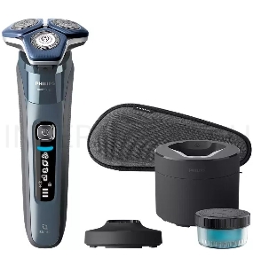 Бритва роторная Philips S7882/55 питан.:элек.сеть/аккум. синий/серебристый