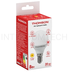 Лампа светодиодная Hiper THOMSON LED GLOBE 8W 640Lm E14 3000K TH-B2033