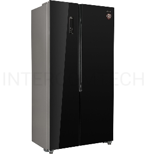 Холодильник Weissgauff WSBS 500 NFB Inverter черное стекло (двухкамерный)
