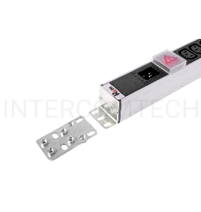 Вертикальный блок розеток ЦМО Rem-16 с выкл., 14 IEC 60320 C13, 10 C19, вход C20 16A, алюм., 33-38U (R-16-14C13-10C19-V-1420)