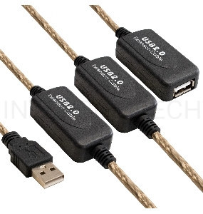 Удлинитель активный USB2.0-repeater ExeGate EX-UAE-AMAF-25.0 (Am/Af, 25м)