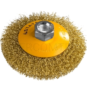Кордщетка STAYER PROFESSIONAL 35133-100  коническая М14 витая латунь/сталь 0.3мм d100мм