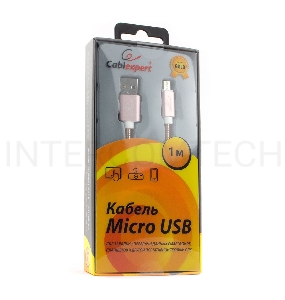 Кабель USB 2.0 Cablexpert CC-G-mUSB02Cu-1M, AM/microB, серия Gold, длина 1м, золото, блистер