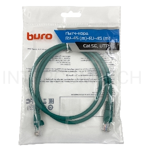 Патч-корд Buro cat5E 1м зеленый RJ-45 (m)-RJ-45 (m)