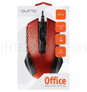 Мышь Qumo Office M14 Red, проводная, оптическая    