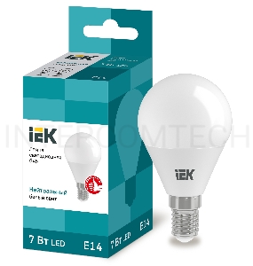 Лампа Iek LLE-G45-7-230-40-E14 светодиодная ECO G45 шар 7Вт 230В 4000К E14 IEK
