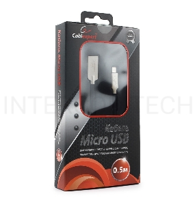 Кабель USB 2.0 Cablexpert CC-P-mUSB02Bk-0.5M, AM/microB, серия Platinum, длина 0.5м, черный, блистер