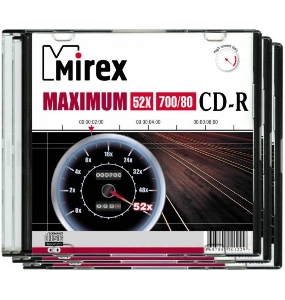 Диск CD-R Mirex 700 Mb, 52х, Maximum, Slim Case (5), (5/200) упаковка из 5 шт