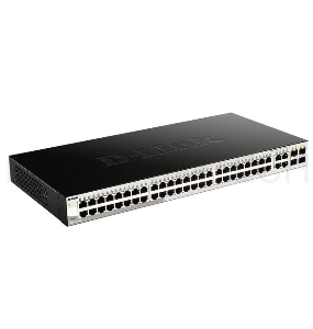 Коммутатор D-Link DGS-1210-52/FL1A, L2 Managed Switch with 48 10/100/1000Base-T ports and 4 100/1000Base-T/SFP combo-ports.16K Mac address, 802.3x Flow Control, 256 of 802.1Q VLAN, VID range 1-4094, 802.1p Prio