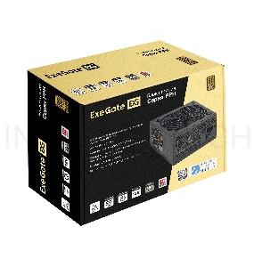 Блок питания 400W ExeGate 80 PLUS® Bronze 400PPH (ATX, APFC, КПД 88% (80 PLUS Bronze), 12cm fan, 20+4pin, 4+4pin, 2xPCI-E, 5xSATA, 3xIDE, black, Color Box)
