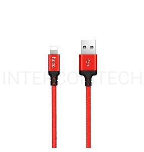 Кабель USB 2.0 hoco X14, AM/Lightning M, черно-красный, 1м