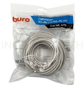 Патч-корд Buro UTP cat5E 15м серый RJ-45 (m)-RJ-45 (m)